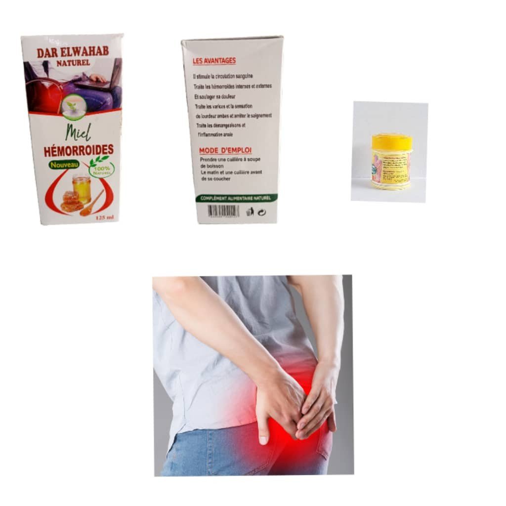 Pack Sirop + Crème pour un Traitement des Hémorroïdes Internes et Externes très très Efficace 125 ML 100% Naturel