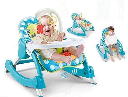 Chaise à bascule électrique 2 en 1, transat pour bébé, multifonction, avec table à manger